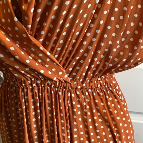 Smythe Burnt Orange Rust and Ivory Polka Dot Dress SZ 4/6 - Picture 7 of 11